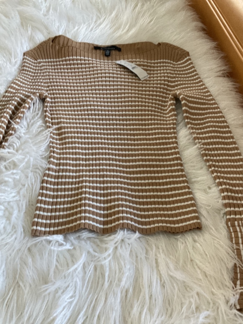 White House Black Market boat neck striped top